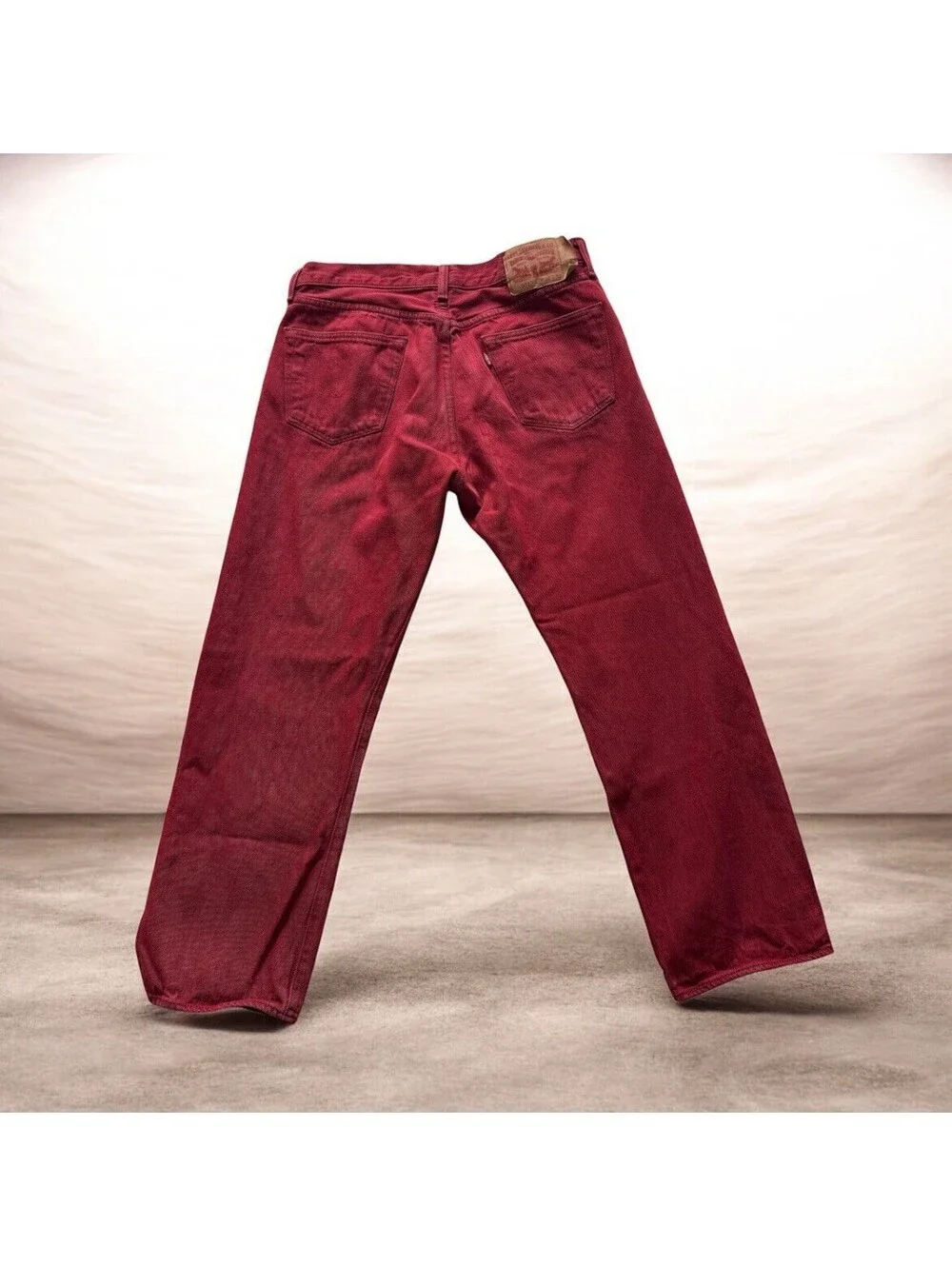 Levi’s 501XX Button Fly Jeans Red Crimson 36x30 Straight Leg Vintage Color